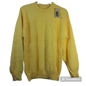 Vintage Merrimac Valley Alps Yellow Cable Knit Sweater Size L